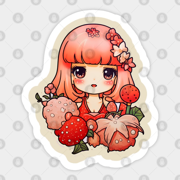 kawaii cute girl designs Sticker by Printashopus